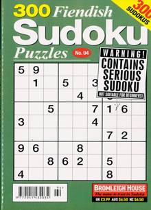 300 Fiendish Sudoku Puzzle Magazine NO 94 Order Online