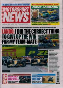 Motorsport News Magazine 25/07/2024 Order Online